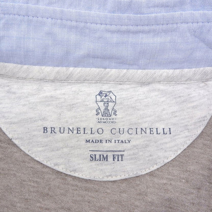 BRUNELLO CUCINELLI ブルネロクチネリ ポロシャツ トップス メンズ ライトブルー ライトグレー S トップス S