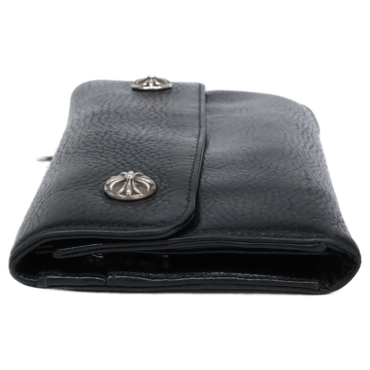 Chrome Hearts クロムハーツ ヘビーレザー クロスボール ウェーブウォレット 長財布（小銭入れあり）