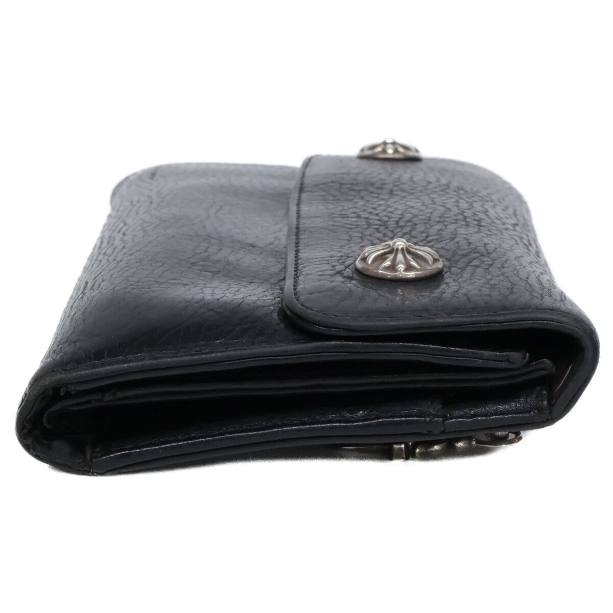 Chrome Hearts クロムハーツ ヘビーレザー クロスボール ウェーブウォレット 長財布（小銭入れあり）