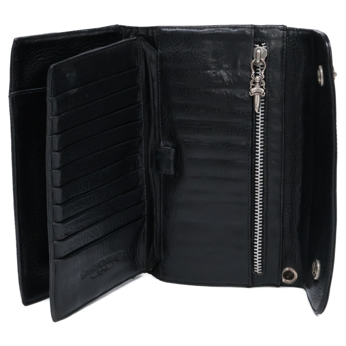 Chrome Hearts クロムハーツ ヘビーレザー クロスボール ウェーブウォレット 長財布（小銭入れあり）