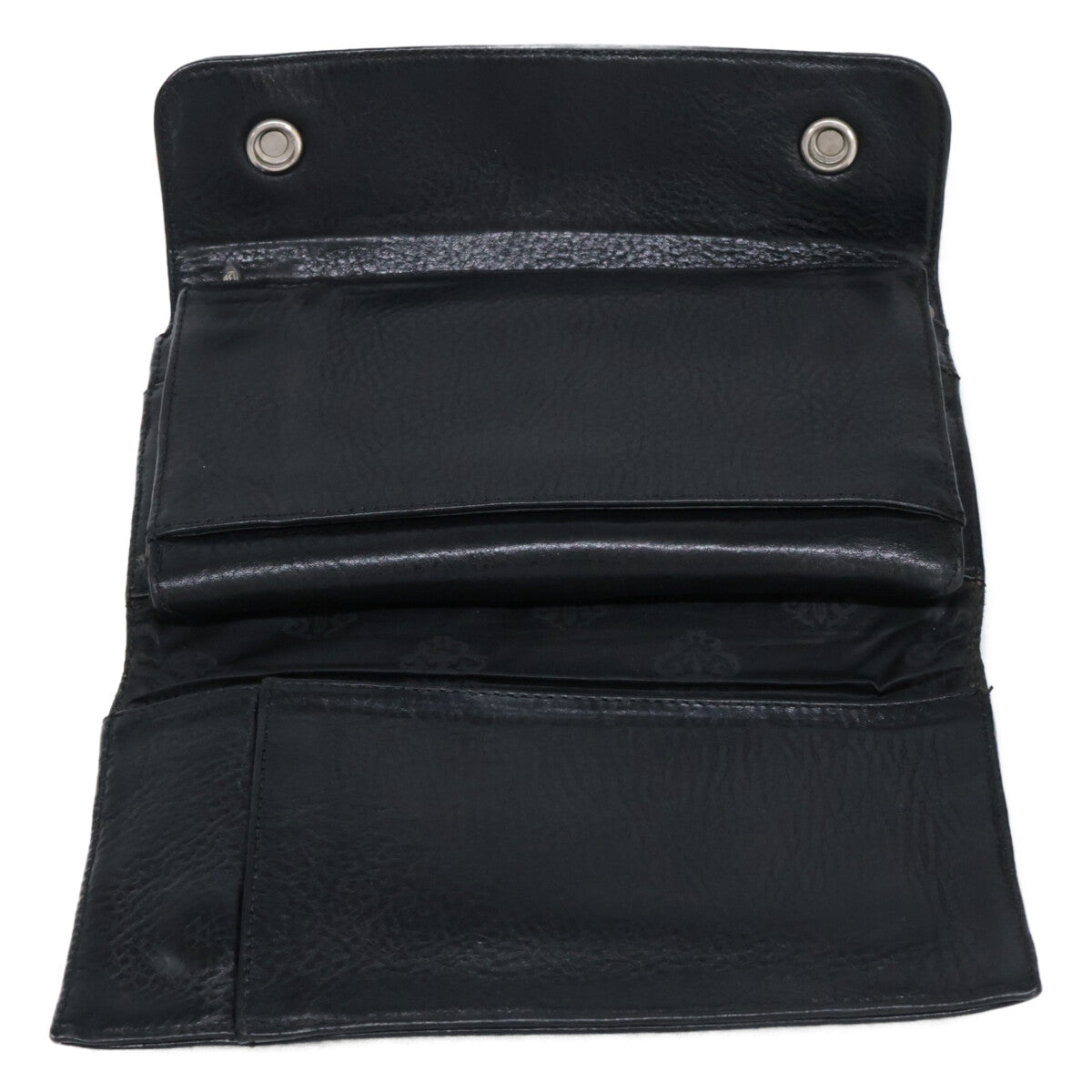 Chrome Hearts クロムハーツ ヘビーレザー クロスボール ウェーブウォレット 長財布（小銭入れあり）