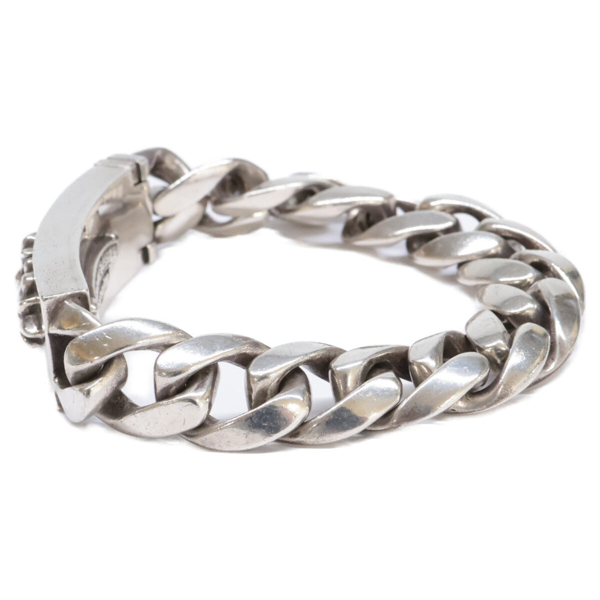 Chrome Hearts クロムハーツ 925 13リンク クラシックチェーンリンク フローラルクロスID ブレスレット