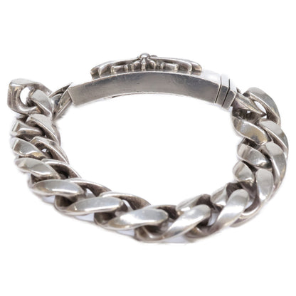Chrome Hearts クロムハーツ 925 13リンク クラシックチェーンリンク フローラルクロスID ブレスレット