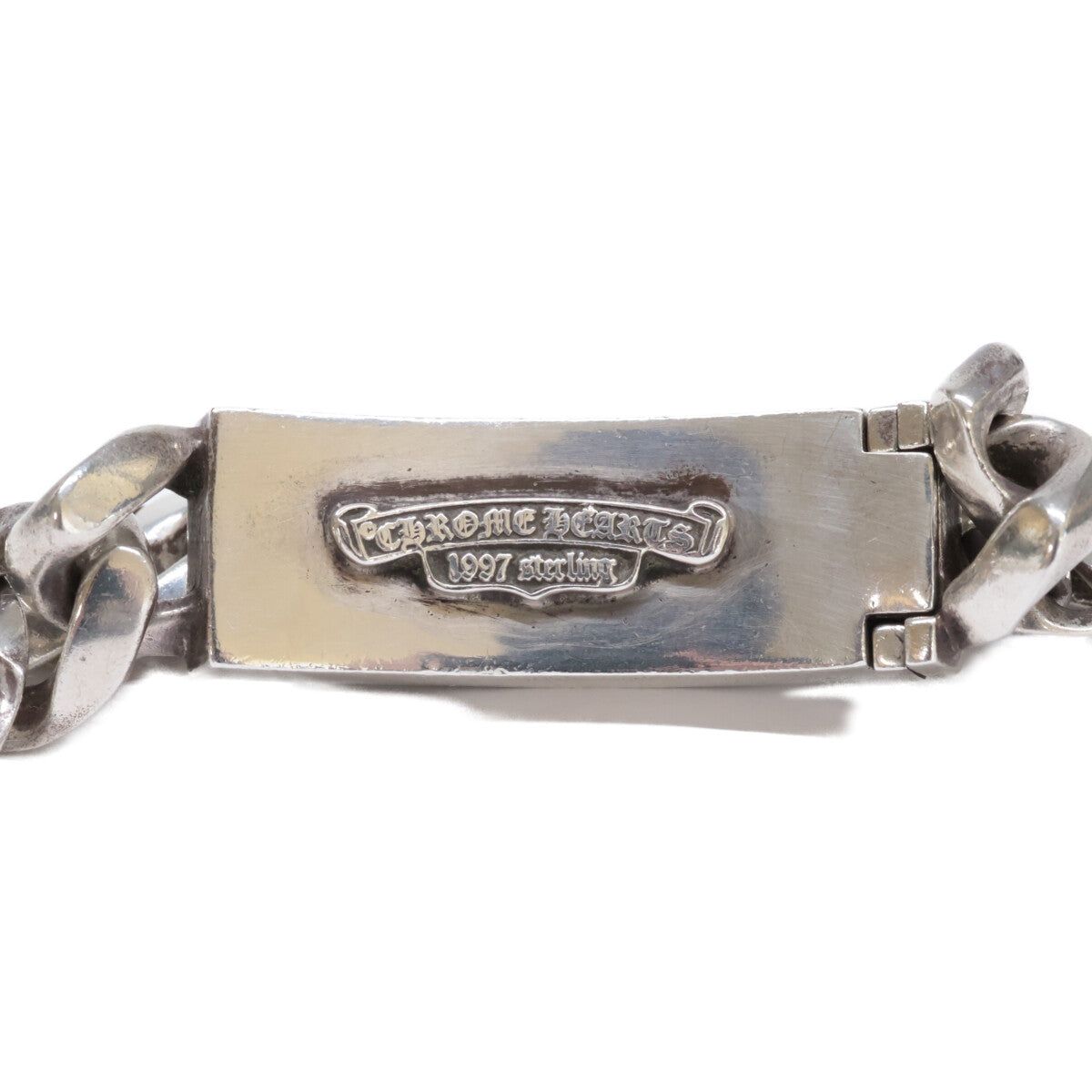 Chrome Hearts クロムハーツ 925 13リンク クラシックチェーンリンク フローラルクロスID ブレスレット