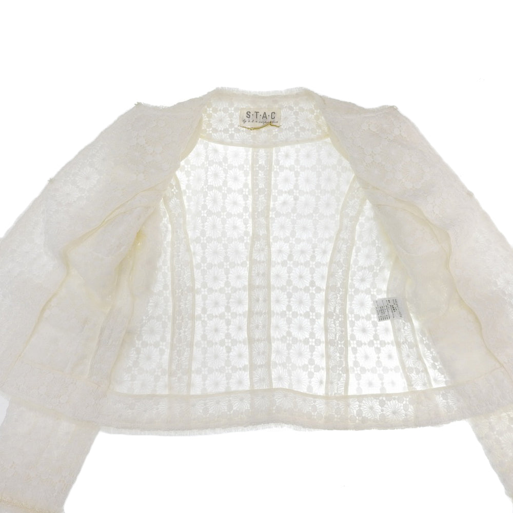 S・T・A・C エスティーエーシー 美品 S・T・A・C エスティーエーシー レース ジャケット レディース 白 ホワイト 38 291-1472 ジャケット 38