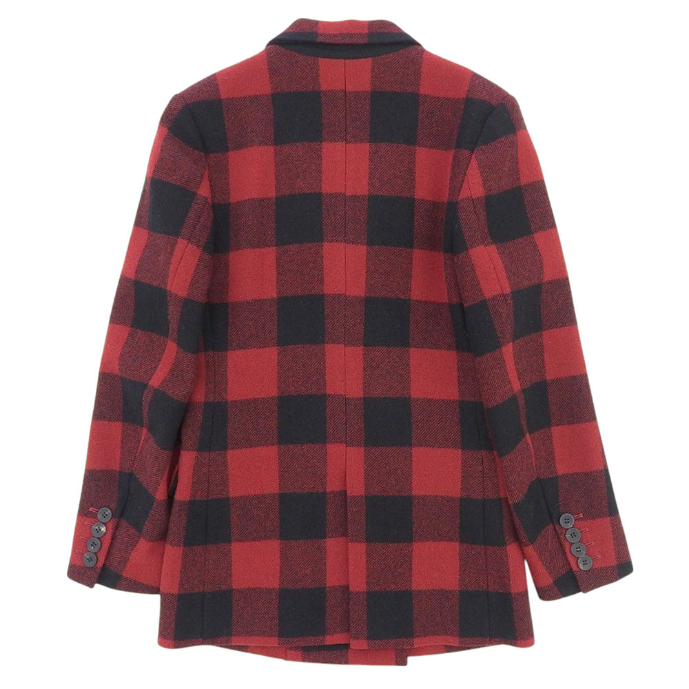 Cabana カバナ ウール チェック柄 ジャケット レディース レッド×ブラック 36 ジャケット 36
