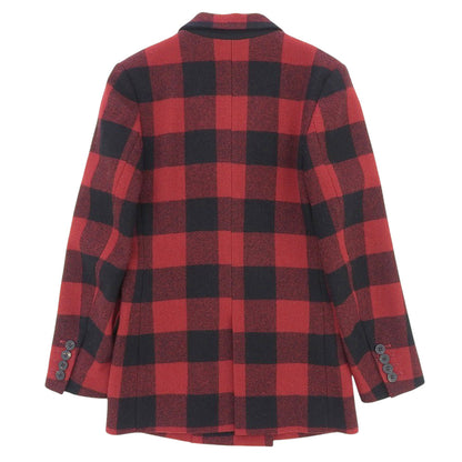 Cabana カバナ ウール チェック柄 ジャケット レディース レッド×ブラック 36 ジャケット 36
