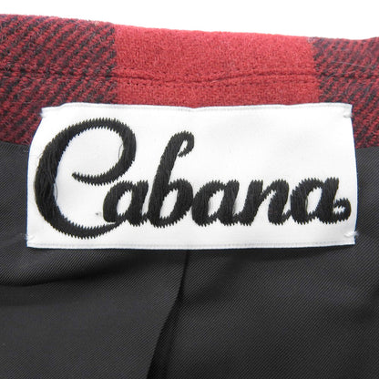 Cabana カバナ ウール チェック柄 ジャケット レディース レッド×ブラック 36 ジャケット 36