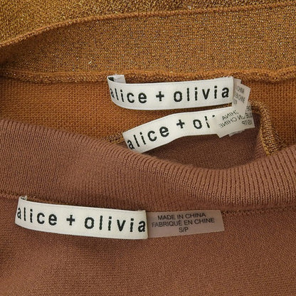 alice+olivia アリスオリビア 美品 ラメ入り キャミソール・カーディガン・スカート セットアップ レディース ブラウン XS/S スーツ セットアップ XS