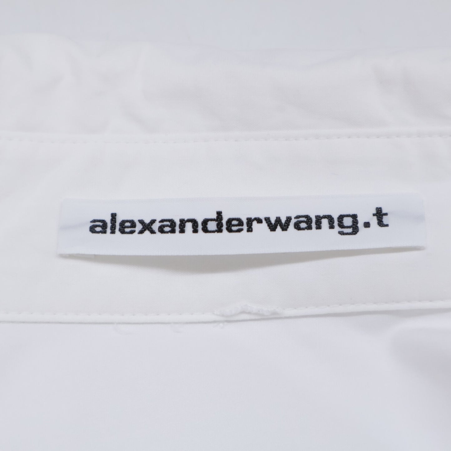 ALEXANDER WANG アレキサンダーワン ホワイト コットン クロスフロント ラップデザイン クロップドシャツ トップス 0