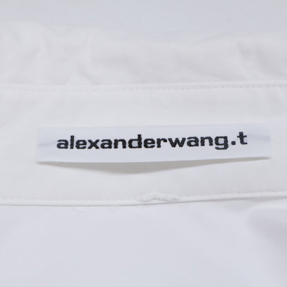 ALEXANDER WANG アレキサンダーワン ホワイト コットン クロスフロント ラップデザイン クロップドシャツ トップス 0