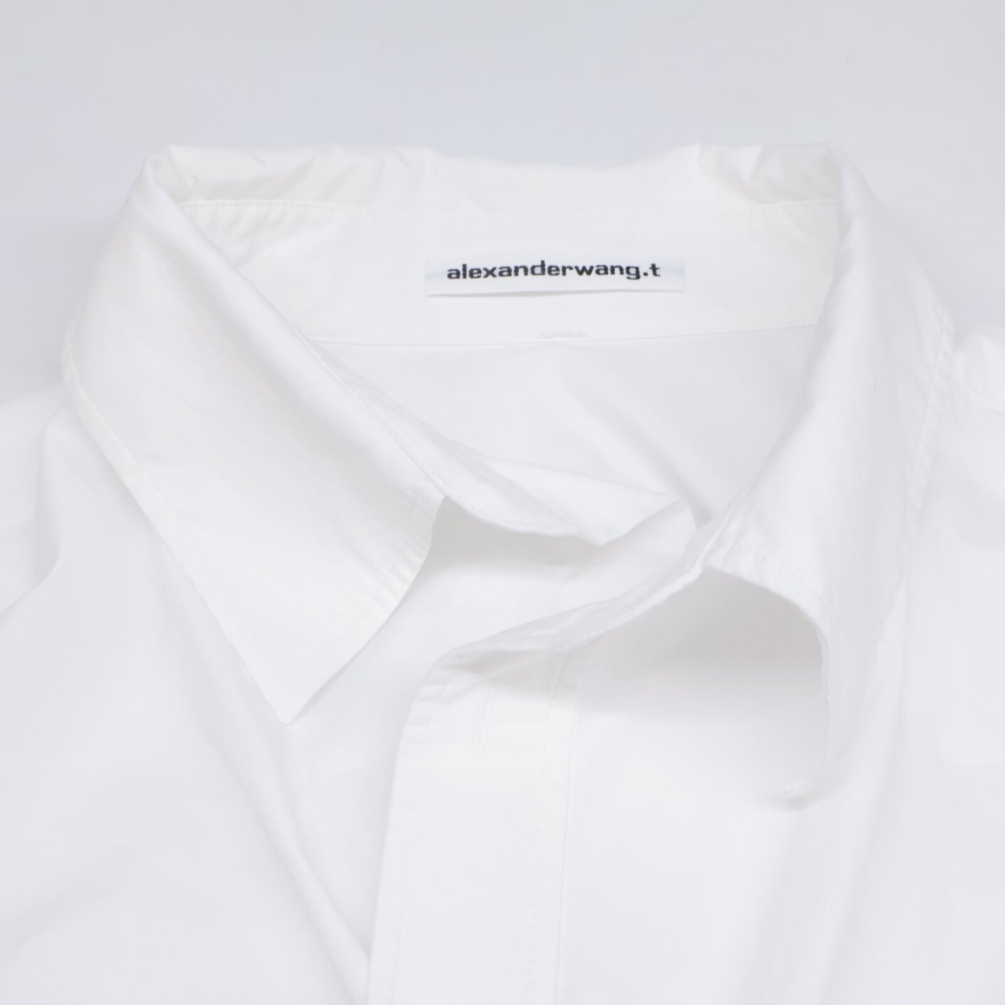 ALEXANDER WANG アレキサンダーワン ホワイト コットン クロスフロント ラップデザイン クロップドシャツ トップス 0