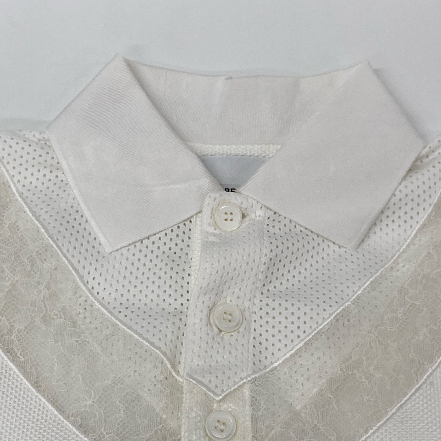 BURBERRY バーバリー 【美品/国内正規】8066318 レース切替 ポロシャツ/ トップス IT：36