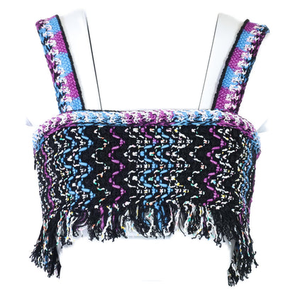 CHANEL シャネル 【美品/国内正規】P70458K10051 ココマークプレート ツイード ビスチェ/ トップス 34