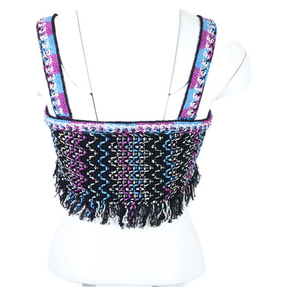 CHANEL シャネル 【美品/国内正規】P70458K10051 ココマークプレート ツイード ビスチェ/ トップス 34