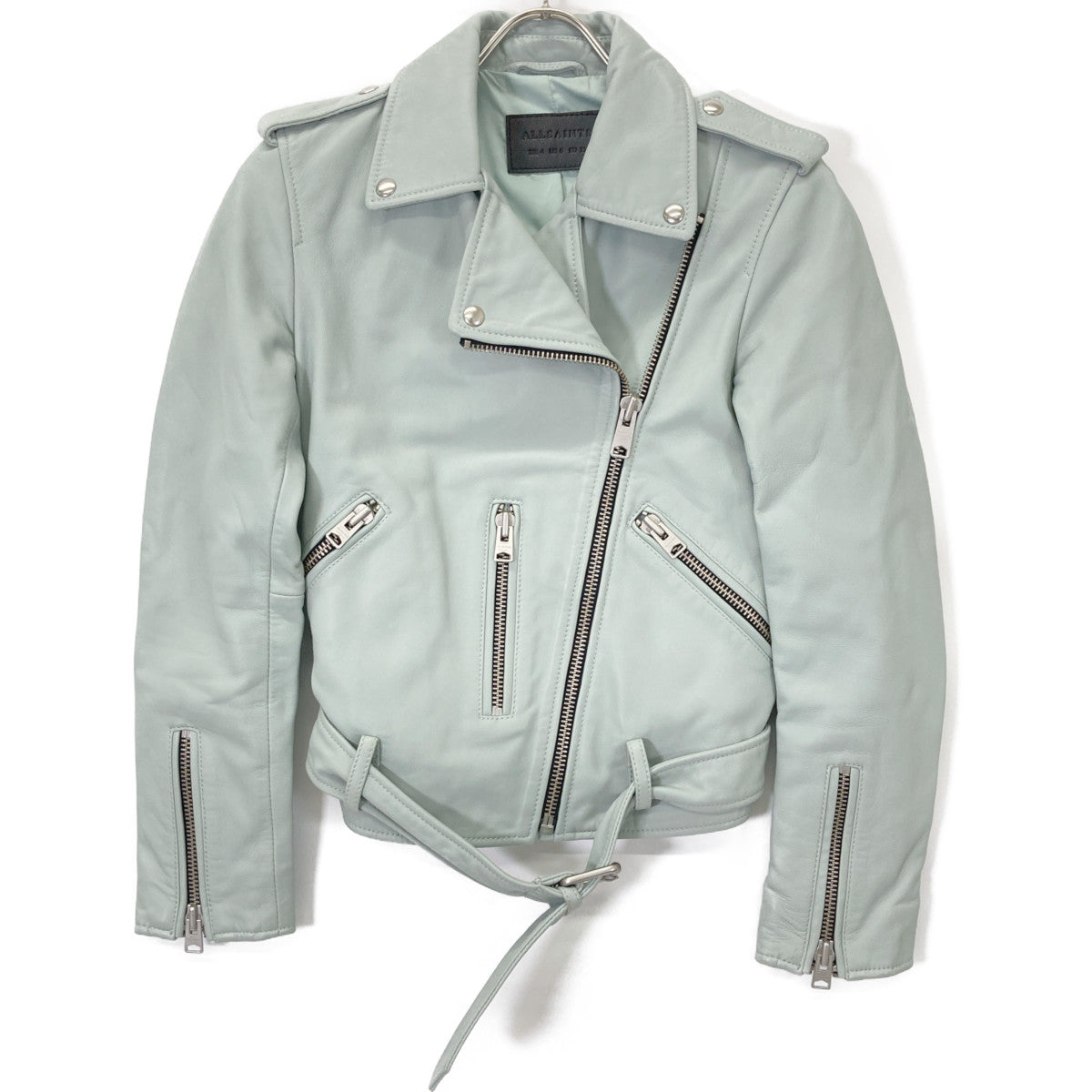 ALLSAINTS オールセインツ ブルー カーフレザー BALFERN BIKER ライダースジャケット ジャケット UK4