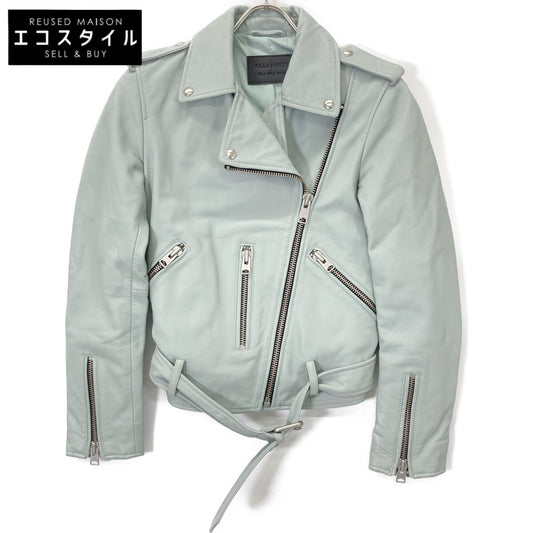 ALLSAINTS オールセインツ ブルー カーフレザー BALFERN BIKER ライダースジャケット ジャケット UK4