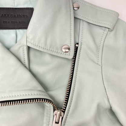 ALLSAINTS オールセインツ ブルー カーフレザー BALFERN BIKER ライダースジャケット ジャケット UK4