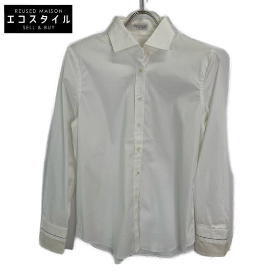 BRUNELLO CUCINELLI ブルネロクチネリ ﾎﾜｲﾄ 20SS ｺｯﾄﾝ混 ﾓﾆｰﾚ装飾 ｼｬﾂ トップス S