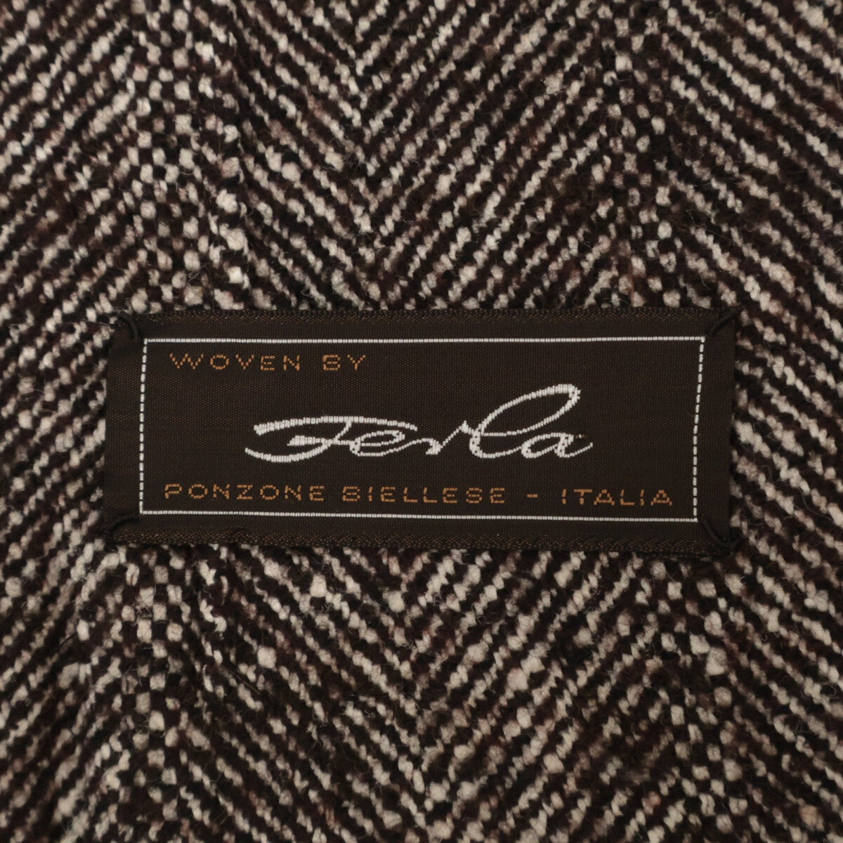 TOMORROWLAND トゥモローランド 【FERLA】 ﾌﾞﾗｳﾝ ｼﾙｸｳｰﾙ混 ﾍﾘﾝﾎﾞｰﾝ ｼﾞｬｹｯﾄ コート 50