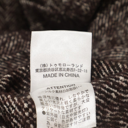 TOMORROWLAND トゥモローランド 【FERLA】 ﾌﾞﾗｳﾝ ｼﾙｸｳｰﾙ混 ﾍﾘﾝﾎﾞｰﾝ ｼﾞｬｹｯﾄ コート 50