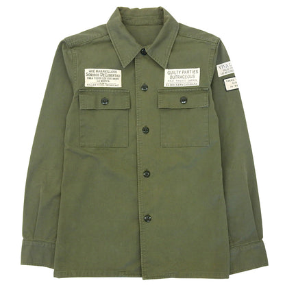 WACKO MARIA ワコマリア ミリタリーシャツ ワッペン付 開襟 トップス メンズ カーキ S トップス S