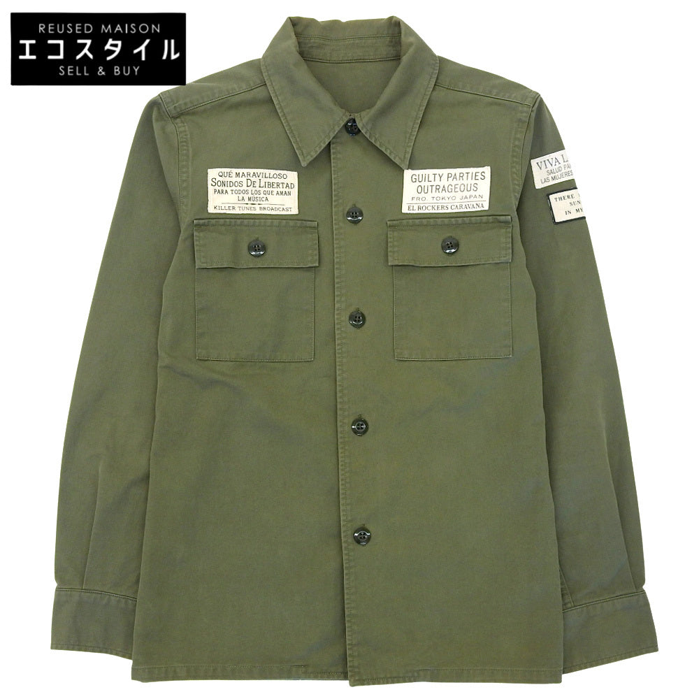 WACKO MARIA ワコマリア ミリタリーシャツ ワッペン付 開襟 トップス メンズ カーキ S トップス S