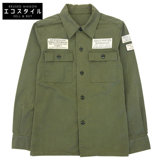WACKO MARIA ワコマリア ミリタリーシャツ ワッペン付 開襟 トップス メンズ カーキ S トップス S