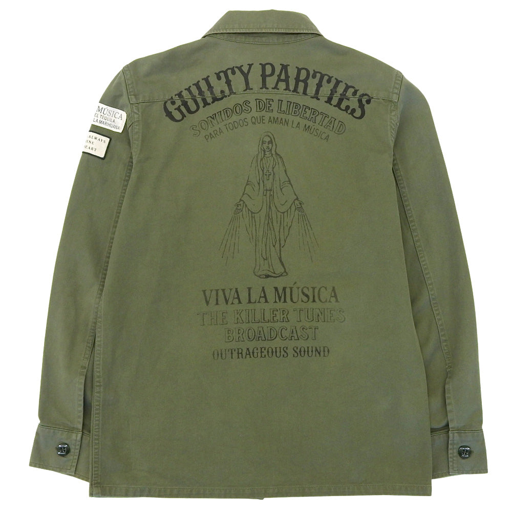 WACKO MARIA ワコマリア ミリタリーシャツ ワッペン付 開襟 トップス メンズ カーキ S トップス S