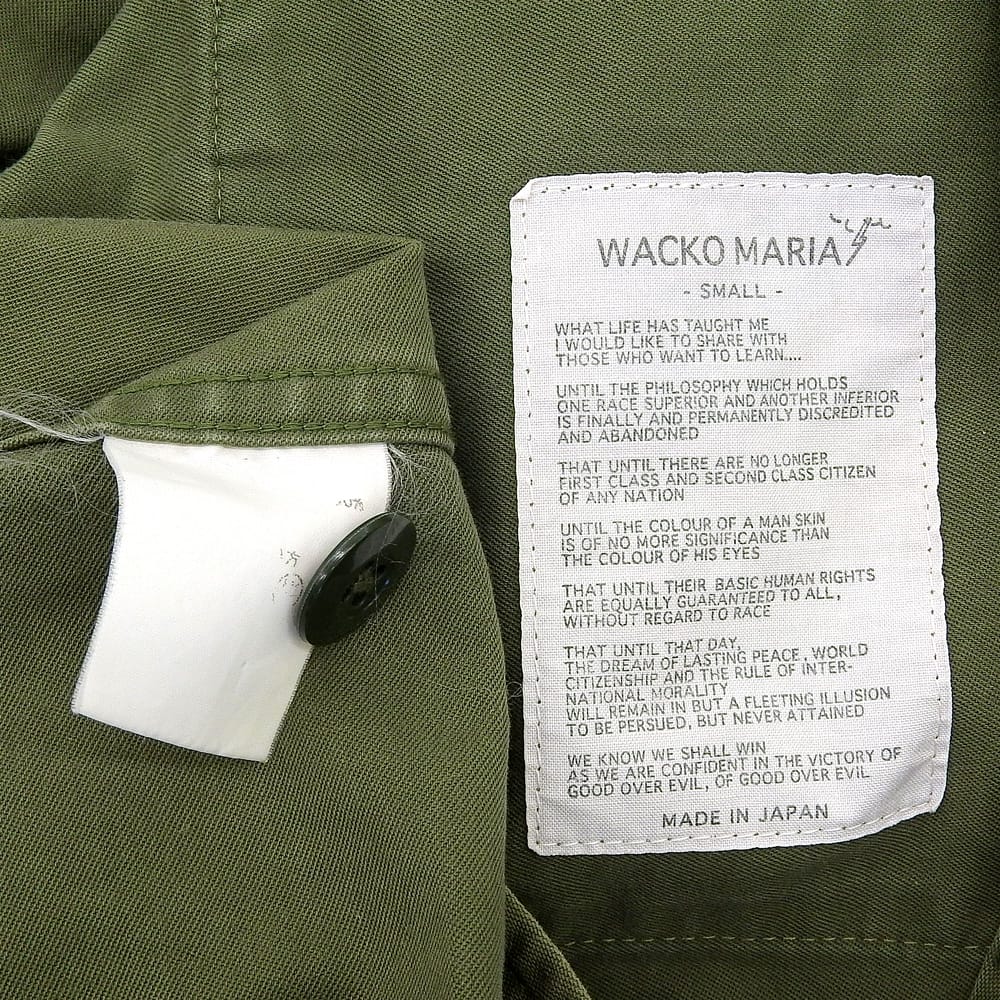 WACKO MARIA ワコマリア ミリタリーシャツ ワッペン付 開襟 トップス メンズ カーキ S トップス S