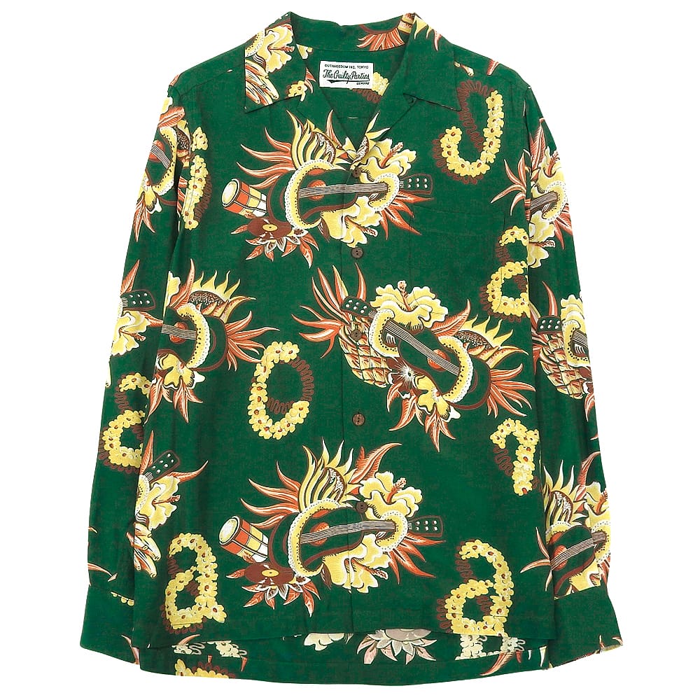 WACKO MARIA ワコマリア レーヨン アロハシャツ トップス メンズ グリーン S トップス S