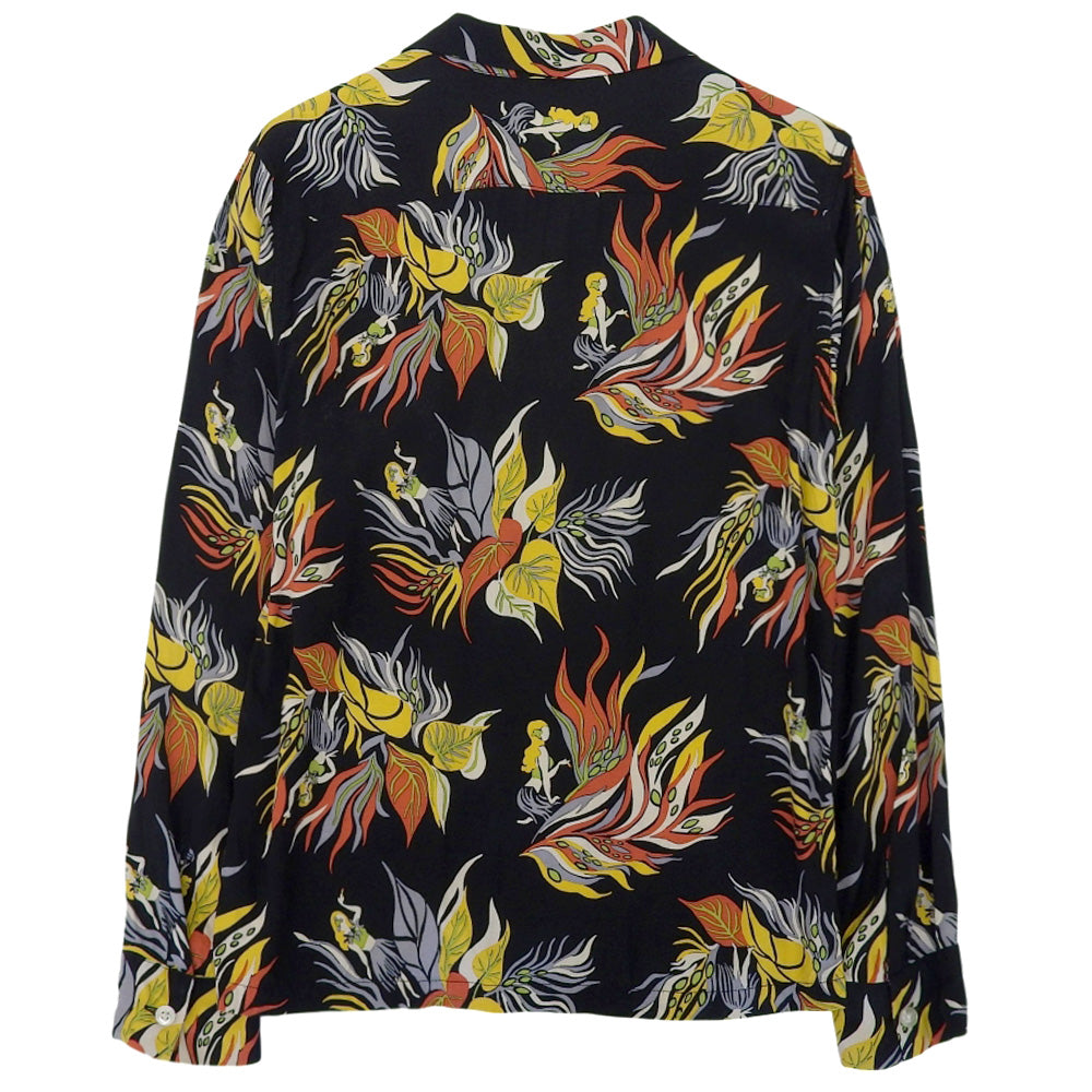 WACKO MARIA ワコマリア 美品 レーヨン アロハシャツ トップス メンズ M 黒 ブラック トップス M