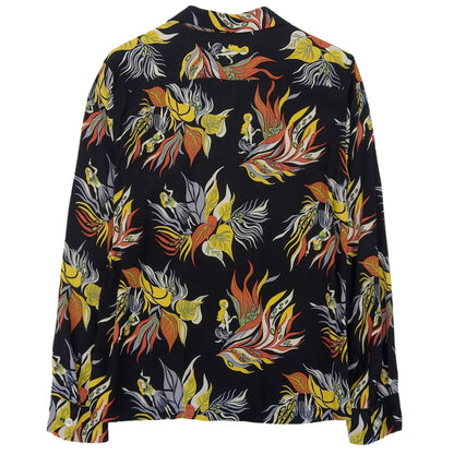 WACKO MARIA ワコマリア 美品 レーヨン アロハシャツ トップス メンズ M 黒 ブラック トップス M
