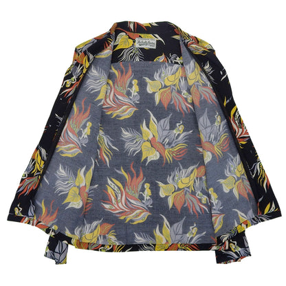 WACKO MARIA ワコマリア 美品 レーヨン アロハシャツ トップス メンズ M 黒 ブラック トップス M