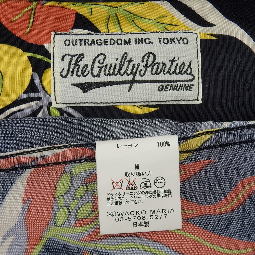 WACKO MARIA ワコマリア 美品 レーヨン アロハシャツ トップス メンズ M 黒 ブラック トップス M