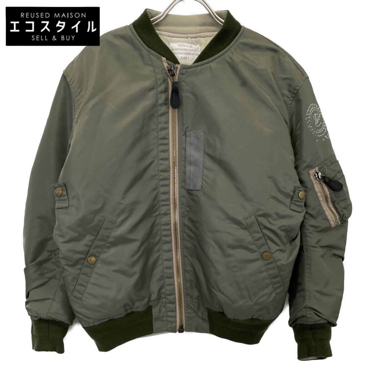 CLANE クラネ ｶｰｷ 16AW0820-A MA-1 ﾌﾗｲﾄｼﾞｬｹｯﾄ ×ﾌﾗｸﾞﾒﾝﾄ ジャケット 1