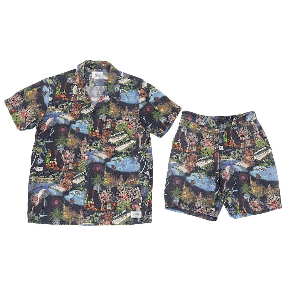 CRIMIE クライミー レーヨン 総柄 アロハ ショーツ セットアップ メンズ マルチカラー M S スーツ セットアップ M