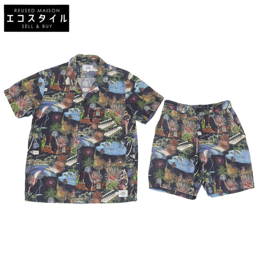 CRIMIE クライミー レーヨン 総柄 アロハ ショーツ セットアップ メンズ マルチカラー M S スーツ セットアップ M