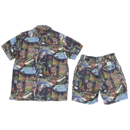 CRIMIE クライミー レーヨン 総柄 アロハ ショーツ セットアップ メンズ マルチカラー M S スーツ セットアップ M