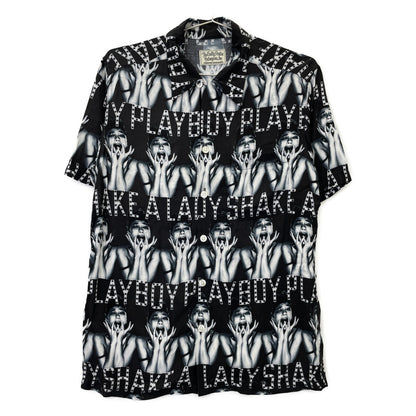 WACKO MARIA ワコマリア ×野口強 ﾌﾞﾗｯｸ ﾚｰﾖﾝ ANGELA BABY ｱﾛﾊｼｬﾂ トップス S