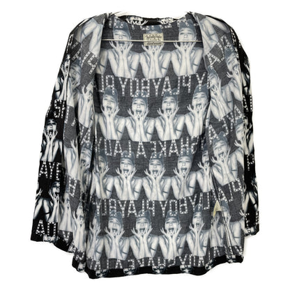 WACKO MARIA ワコマリア ×野口強 ﾌﾞﾗｯｸ ﾚｰﾖﾝ ANGELA BABY ｱﾛﾊｼｬﾂ トップス S