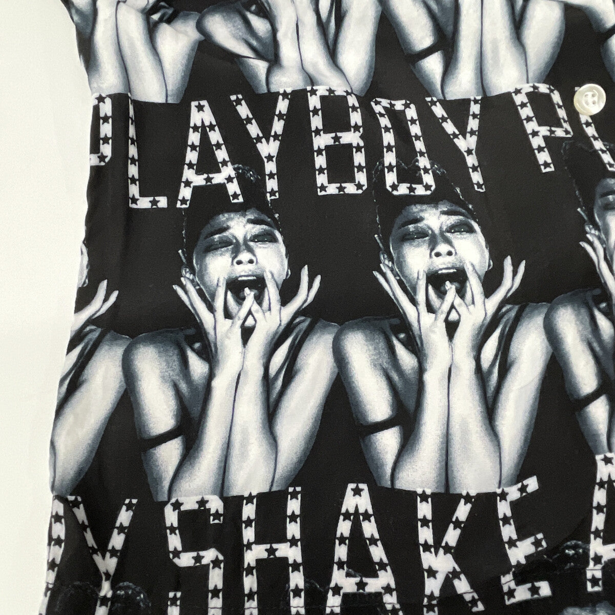 WACKO MARIA ワコマリア ×野口強 ﾌﾞﾗｯｸ ﾚｰﾖﾝ ANGELA BABY ｱﾛﾊｼｬﾂ トップス S