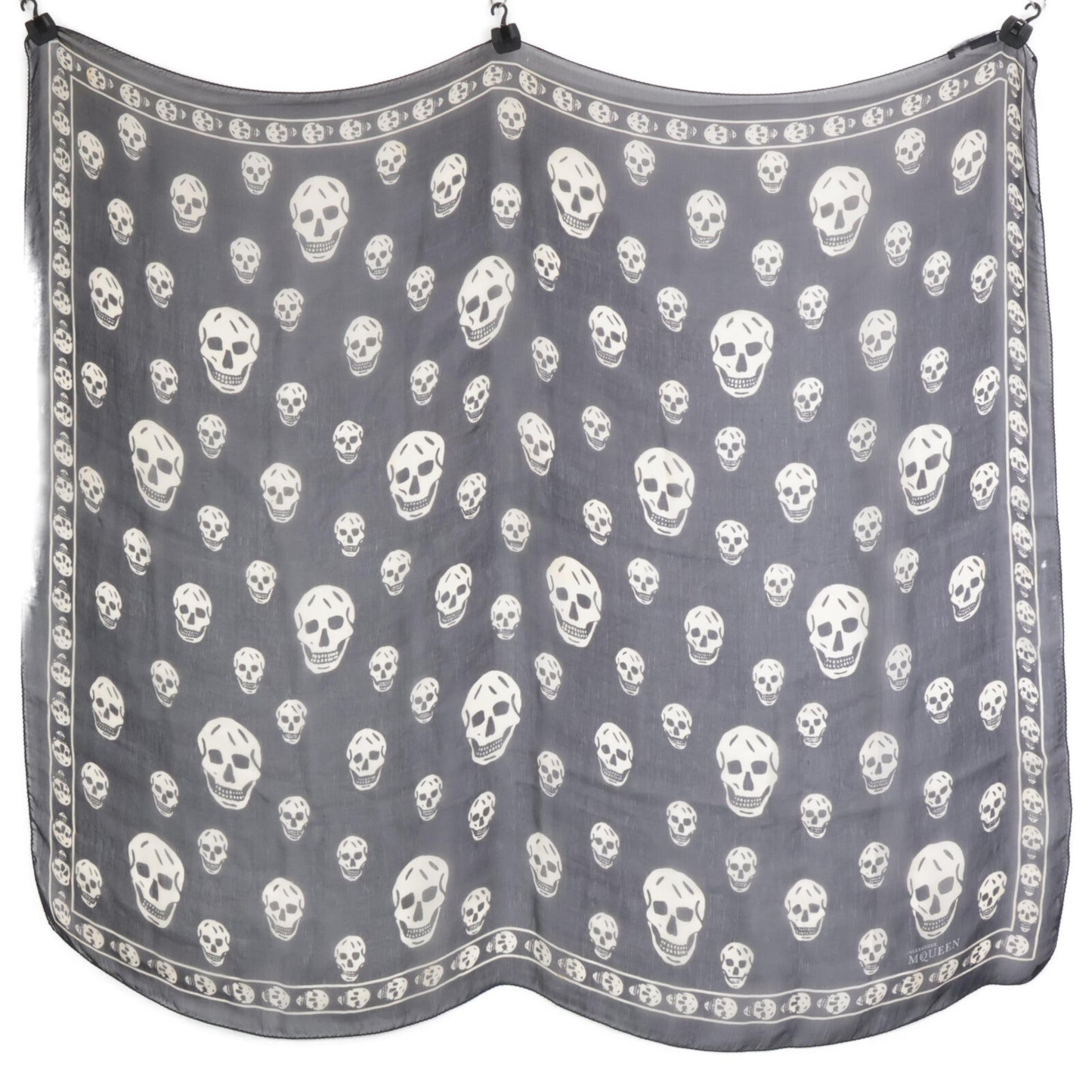 Alexander McQueen アレキサンダーマックイーン クラシック シルクシフォン スカル スカーフ