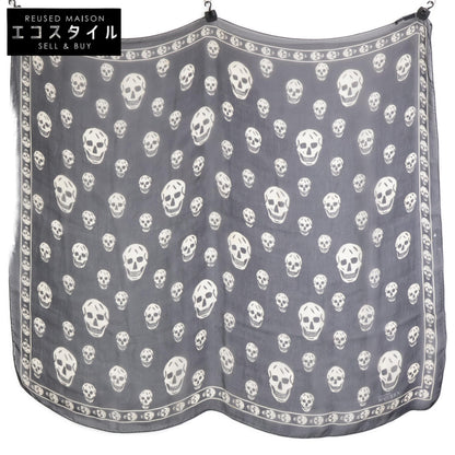 Alexander McQueen アレキサンダーマックイーン クラシック シルクシフォン スカル スカーフ