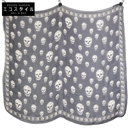 Alexander McQueen アレキサンダーマックイーン クラシック シルクシフォン スカル スカーフ