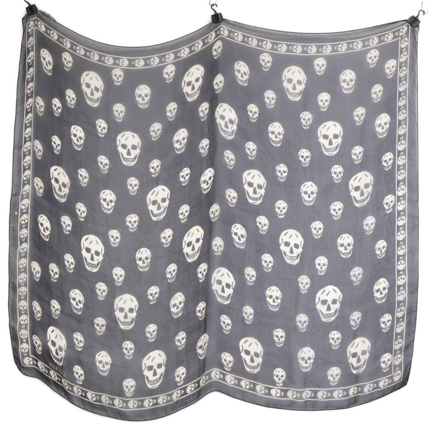 Alexander McQueen アレキサンダーマックイーン クラシック シルクシフォン スカル スカーフ