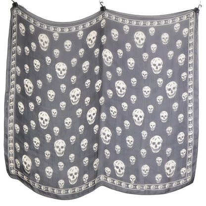 Alexander McQueen アレキサンダーマックイーン クラシック シルクシフォン スカル スカーフ