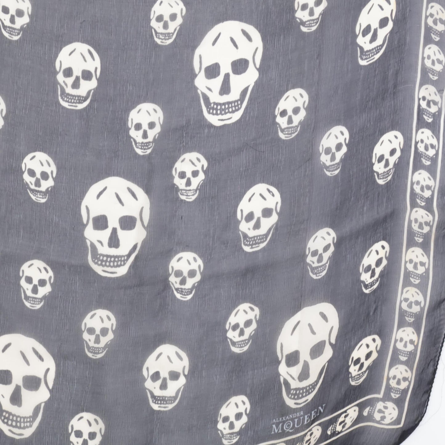 Alexander McQueen アレキサンダーマックイーン クラシック シルクシフォン スカル スカーフ