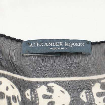 Alexander McQueen アレキサンダーマックイーン クラシック シルクシフォン スカル スカーフ