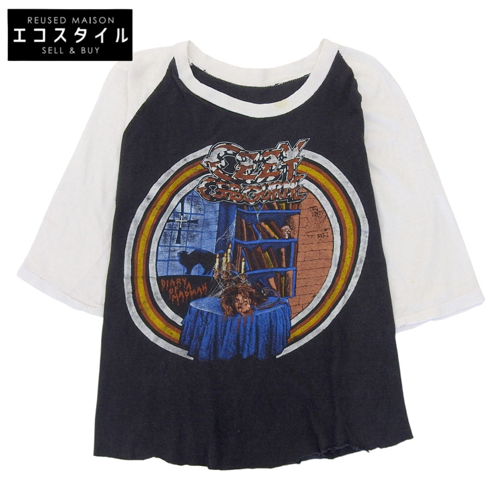 オジー・オズボーン　ラグランTシャツ トップス メンズ ブラック×ホワイト トップス ―